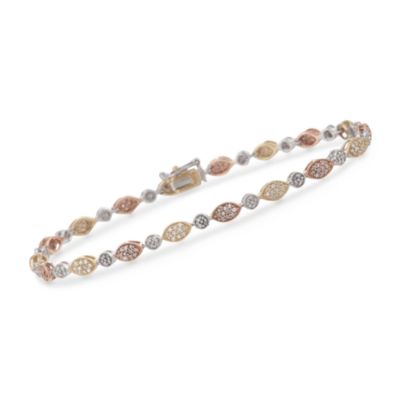 .70 ct. t.w. Diamond 14kt Tri-Colored Bracelet &mdash; Alt Image 1