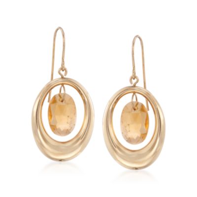 2.60 ct. t.w. Citrine Drop Earrings in 14kt Yellow Gold &mdash; Alt Image 1