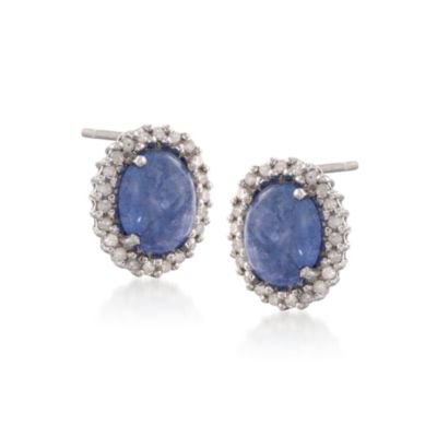 2.20 ct. t.w. Tanzanite and .26 ct. t.w. Diamond Earrings in Sterling Silver &mdash; Alt Image 1