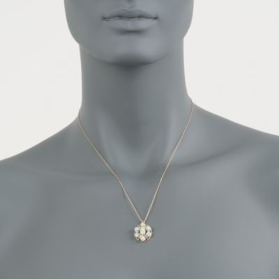 Opal Cluster Necklace in 14kt Yellow Gold. 18" &mdash; Alt Image 2