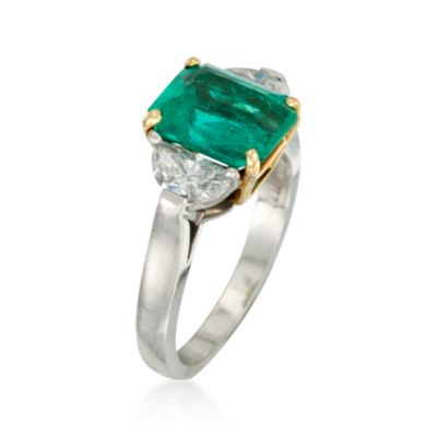 2.45 Carat Emerald Ring With Diamonds in Two-Tone &mdash; Alt Image 3