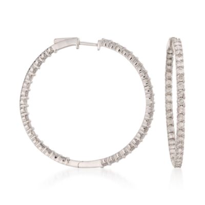 4.00 ct. t.w. Diamond In-And-Out Hoop Earrings in 14kt White Gold &mdash; Alt Image 1