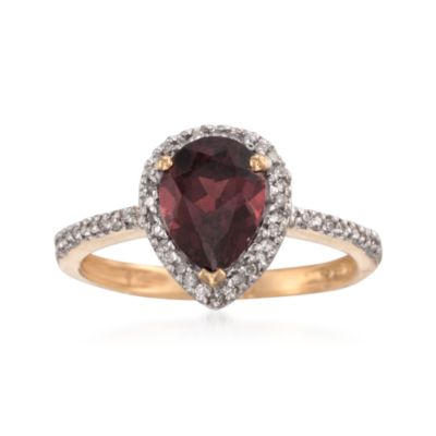 1.90 Carat Garnet and .15 ct. t.w. Diamond Ring in 18kt Yellow Gold &mdash; Alt Image 1