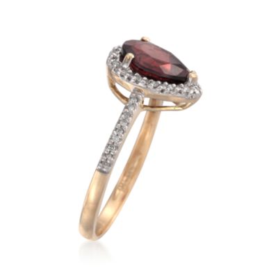 1.90 Carat Garnet and .15 ct. t.w. Diamond Ring in 18kt Yellow Gold &mdash; Alt Image 3