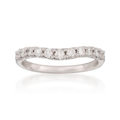 .50 ct. t.w. Curved Diamond Wedding Ring in 14kt White Gold &mdash; Alt Image 1