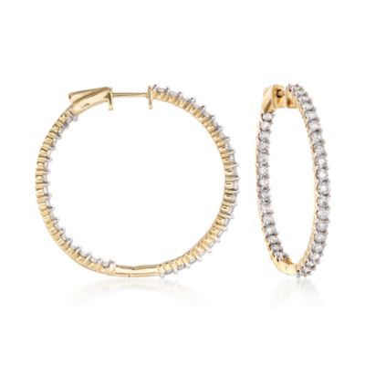 3.00 ct. t.w. Diamond In-And-Out Hoop Earrings in 14kt Yellow Gold &mdash; Alt Image 1