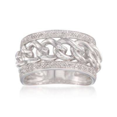 .10 ct. t.w. Diamond Chain-Link Ring in Sterling Silver &mdash; Alt Image 1