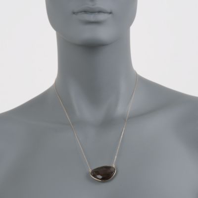 30.00 Carat Smoky Quartz Slice Necklace in 14kt Yellow Gold &mdash; Alt Image 4