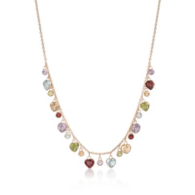 6.20 ct. t.w. Multicolored Gemstone Necklace in 14kt Yellow Gold &mdash; Alt Image 1
