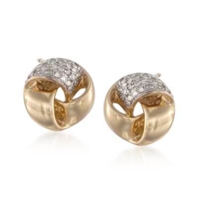 .25 ct. t.w. Diamond Love Knot Earrings in 14kt Yellow Gold &mdash; Alt Image 1