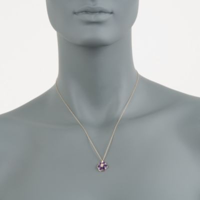 2.10 ct. t.w. Amethyst Flower Necklace in 14kt Yellow Gold. 18" &mdash; Alt Image 2