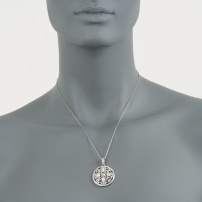 Opal and .50 ct. t.w. White Topaz Pendant in Sterling Silver &mdash; Alt Image 2