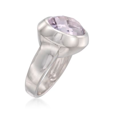 7.75 Carat Rose De France Amethyst Ring in Sterling Silver. &mdash; Alt Image 3