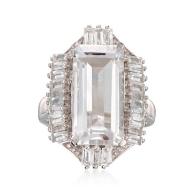 Rock Crystal and .75 ct. t.w. White Topaz Cocktail Ring in Sterling Silver &mdash; Alt Image 1