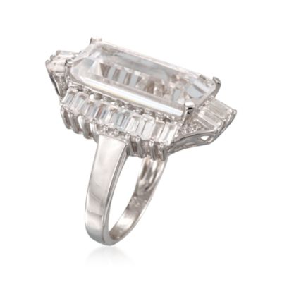 Rock Crystal and .75 ct. t.w. White Topaz Cocktail Ring in Sterling Silver &mdash; Alt Image 3
