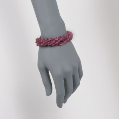 Pink Tourmaline Torsade Bracelet With Sterling Silver Clasp. 7" &mdash; Alt Image 2