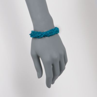 Blue Apatite Torsade Bracelet With Sterling Silver Clasp. 7" &mdash; Alt Image 2