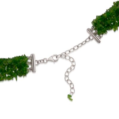 Green Diopside Torsade Necklace in Sterling Silver. 18" &mdash; Alt Image 3