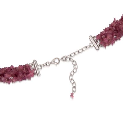 Pink Tourmaline Torsade Necklace in Sterling Silver. 18" &mdash; Alt Image 3