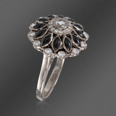 Kwiat Black Onyx and .45  ct. t.w. Diamond Fancy Ring in 18kt White Gold &mdash; Alt Image 3