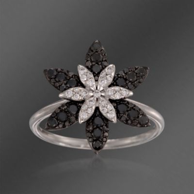 Kwiat .65  ct. t.w. Black and White Diamond Fancy Ring in 18kt White Gold &mdash; Alt Image 1