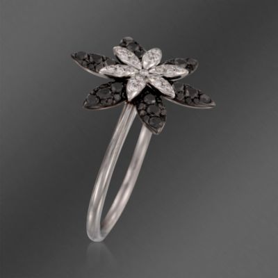 Kwiat .65  ct. t.w. Black and White Diamond Fancy Ring in 18kt White Gold &mdash; Alt Image 3