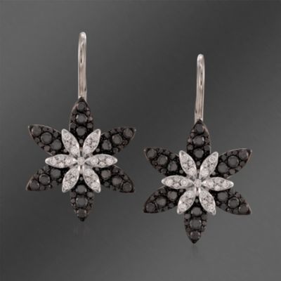 Kwiat 1.30  ct. t.w. Black and White Diamond Dangle Earrings in 18kt White Gold &mdash; Alt Image 1