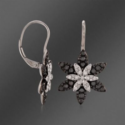 Kwiat 1.30  ct. t.w. Black and White Diamond Dangle Earrings in 18kt White Gold &mdash; Alt Image 3