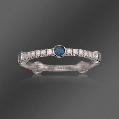 Kwiat .30  ct. t.w. Sapphire and .50 ct. t.w. Diamond Eternity Band in 18kt White Gold. Size 7 &mdash; Alt Image 1