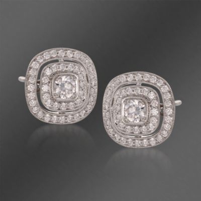 Kwiat .75  ct. t.w. Fancy Diamond Stud Earrings in 18kt White Gold &mdash; Alt Image 1
