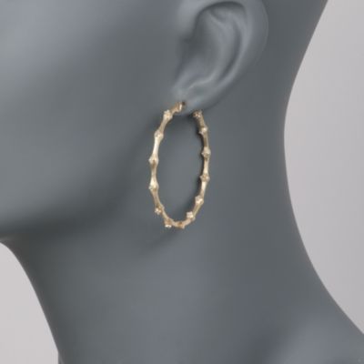 .24 ct. t.w. Diamond In-And-Out Bamboo Hoop Earrings in 14kt Over Sterling &mdash; Alt Image 2