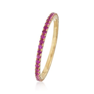 Kwiat .45  ct. t.w. Ruby Eternity Band in 18kt Yellow Gold. Size 6 &mdash; Alt Image 3