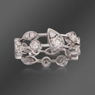 Kwiat 1.30  ct. t.w. Fancy Starburst Diamond Eternity Band in 18kt White Gold. Size 7 &mdash; Alt Image 1