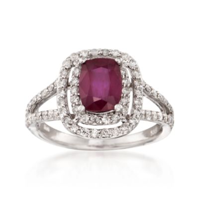 2.05 Carat Ruby and .75 ct. t.w. Diamond Ring  in 14kt White Gold &mdash; Alt Image 1