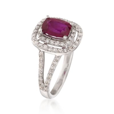 2.05 Carat Ruby and .75 ct. t.w. Diamond Ring  in 14kt White Gold &mdash; Alt Image 3