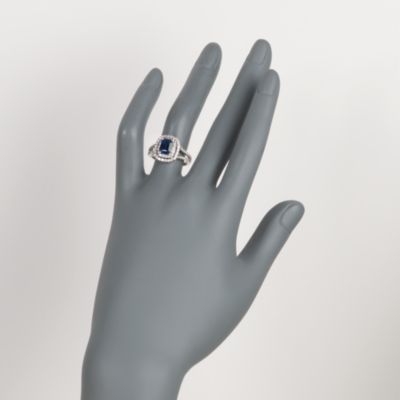 1.60 Carat Sapphire and .75 ct. t.w. Diamond Ring  in 14kt White Gold &mdash; Alt Image 2