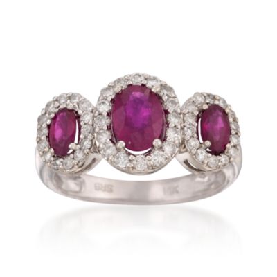 1.70 ct. t.w. Ruby and .25 ct. t.w. Diamond Ring  in 14kt White Gold &mdash; Alt Image 1