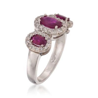 1.70 ct. t.w. Ruby and .25 ct. t.w. Diamond Ring  in 14kt White Gold &mdash; Alt Image 3