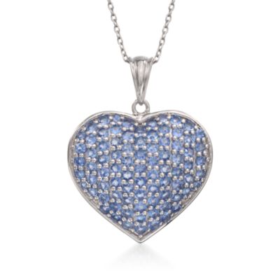 2.80 ct. t.w. Tanzanite Heart Necklace in Sterling Silver. 18" &mdash; Alt Image 1