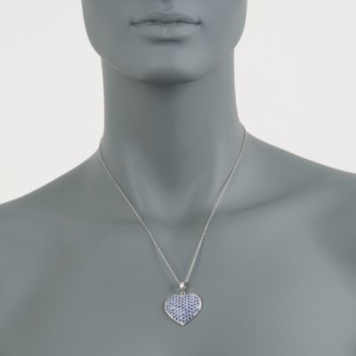 2.80 ct. t.w. Tanzanite Heart Necklace in Sterling Silver. 18" &mdash; Alt Image 2