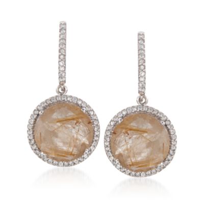 6.25 ct. t.w. Rutilated Quartz Drop Earrings in Sterling Silver &mdash; Alt Image 1