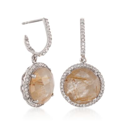 6.25 ct. t.w. Rutilated Quartz Drop Earrings in Sterling Silver &mdash; Alt Image 3