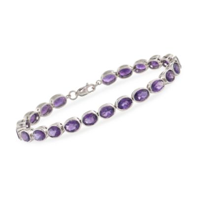 15.00 ct. t.w. Oval Amethyst Line Bracelet in Sterling Silver &mdash; Alt Image 1