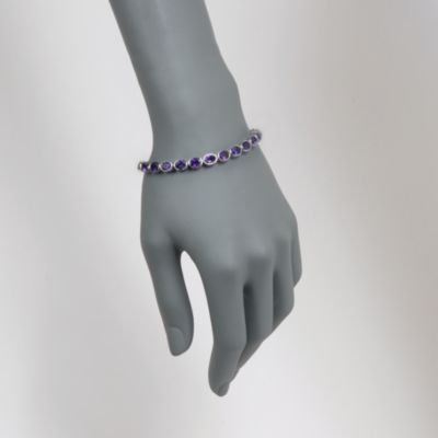 15.00 ct. t.w. Oval Amethyst Line Bracelet in Sterling Silver &mdash; Alt Image 2