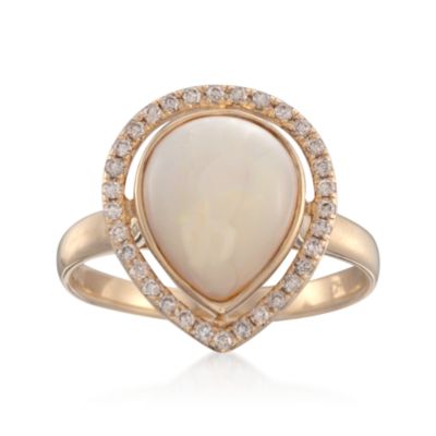 Opal and .20 ct. t.w. Diamond Ring in 14kt Yellow Gold &mdash; Alt Image 1