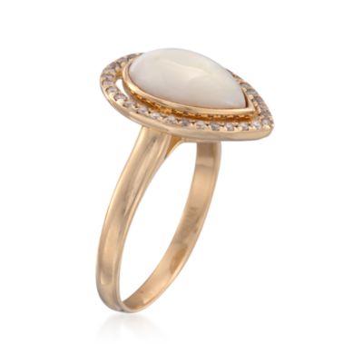 Opal and .20 ct. t.w. Diamond Ring in 14kt Yellow Gold &mdash; Alt Image 3