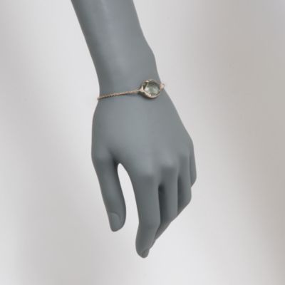 14.00 Carat Oval Green Amethyst and Diamond Bracelet in 14kt Yellow Gold &mdash; Alt Image 2