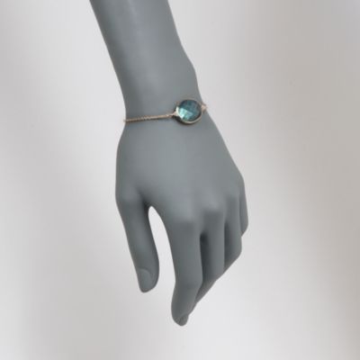Labradorite and .10 ct. t.w. Diamond Bracelet in 14kt Yellow Gold &mdash; Alt Image 2