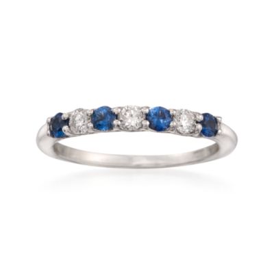 .30 ct. t.w. Sapphire and .18 ct. t.w. Diamond Ring in 14kt White Gold &mdash; Alt Image 1
