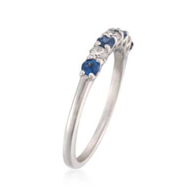 .30 ct. t.w. Sapphire and .18 ct. t.w. Diamond Ring in 14kt White Gold &mdash; Alt Image 3